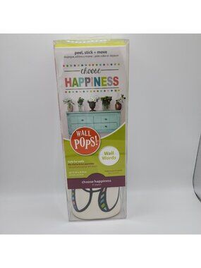 Choose Happiness Wall Pops Peel & Stick Wall Words Decal Set 41 Pieces Multicolo